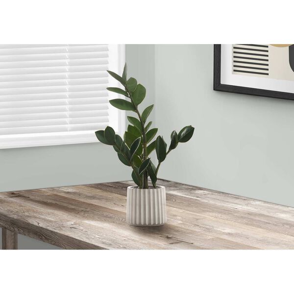 White Green 20-Inch ZZ Indoor Faux Fake Table Potted Artificial Plant, image 2